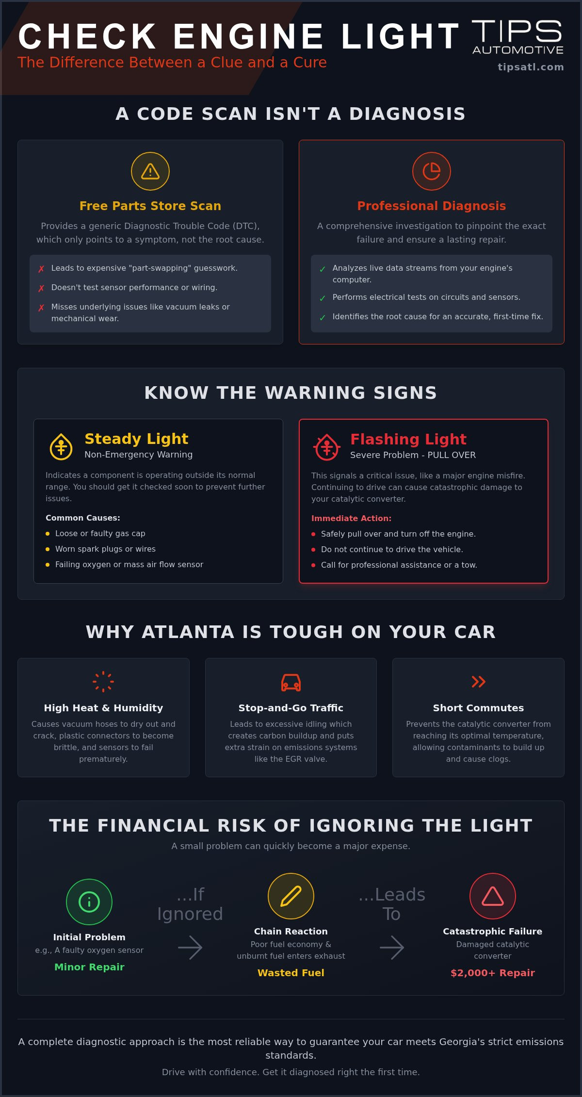 Check Engine Light Diagnosis in Atlanta: What Our Expert Technicians Look For